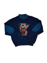 Load image into Gallery viewer, The Sport Ice Iceberg Bear Sweater | Vintage 90s wool blend rare designer Iceberg Golf Teddy pullover knitted jumper embroidery blue men unisex L