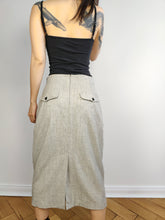 Load image into Gallery viewer, The Oliver by Valentino Cashmere Wool Grey Pencil Skirt | Vintage designer made in Italy midi long IT46 S