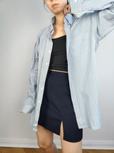 Load image into Gallery viewer, The Daniels & Korff Blue Green Stripe Shirt | Second hand cotton formal business shirt unisex men 41 L