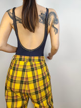 Load image into Gallery viewer, The Swimming Suit Blue Gold Embroidery | Vintage second hand bathing swim wear body top made in Italy XS