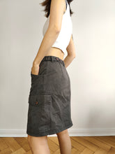 Load image into Gallery viewer, The Armani Jeans Cargo Grey Skirt | Vintage designer cotton mini midi utility skirt S
