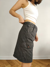 Load image into Gallery viewer, The Armani Jeans Cargo Grey Skirt | Vintage designer cotton mini midi utility skirt S