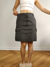 Load image into Gallery viewer, The Armani Jeans Cargo Grey Skirt | Vintage designer cotton mini midi utility skirt S