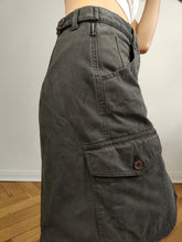 Load image into Gallery viewer, The Armani Jeans Cargo Grey Skirt | Vintage designer cotton mini midi utility skirt S