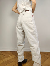 Load image into Gallery viewer, The White Grey Cotton Mom Trousers | Vintage Janet by Annabelle high waist mom jeans relaxed fit pants 30/30 M