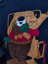 Load image into Gallery viewer, The Sport Ice Iceberg Bear Sweater | Vintage 90s wool blend rare designer Iceberg Golf Teddy pullover knitted jumper embroidery blue men unisex L