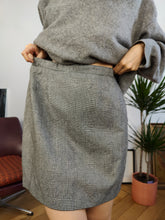Load image into Gallery viewer, Vintage Luisa Spagnoli wool tartan checker check mini skirt grey designer made in Italy IT44