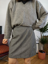 Load image into Gallery viewer, Vintage Luisa Spagnoli wool tartan checker check mini skirt grey designer made in Italy IT44