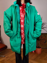 Load image into Gallery viewer, Vintage Moncler designer down jacket parka warm winter sport turquoise green ski unisex men 3 L
