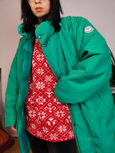 Load image into Gallery viewer, Vintage Moncler designer down jacket parka warm winter sport turquoise green ski unisex men 3 L