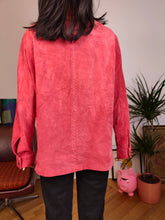Load image into Gallery viewer, Vintage 100% real suede leather shirt jacket pink red women DE40 M