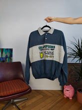 Load image into Gallery viewer, Vintage 90s Champions college sweatshirt sweater pullover jumper university sport polo blue grey women unisex men L