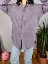 Load image into Gallery viewer, Vintage Ralph Lauren cotton shirt check checker purple button up long sleeve classic fit unisex men M