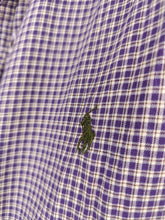 Load image into Gallery viewer, Vintage Ralph Lauren cotton shirt check checker purple button up long sleeve classic fit unisex men M