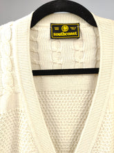 Load image into Gallery viewer, Vintage wool mix cardigan white cream South Coast knit knitted jacket college Italy 48 M