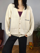 Load image into Gallery viewer, Vintage wool mix cardigan white cream South Coast knit knitted jacket college Italy 48 M