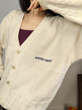Load image into Gallery viewer, Vintage wool mix cardigan white cream South Coast knit knitted jacket college Italy 48 M