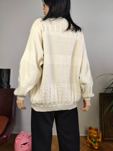 Load image into Gallery viewer, Vintage wool mix cardigan white cream South Coast knit knitted jacket college Italy 48 M
