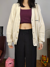 Load image into Gallery viewer, Vintage wool mix cardigan white cream South Coast knit knitted jacket college Italy 48 M