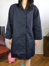 Load image into Gallery viewer, Vintage navy blue trench coat short midi light spring summer women M
