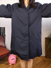 Load image into Gallery viewer, Vintage navy blue trench coat short midi light spring summer women M