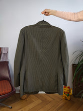 Load image into Gallery viewer, Vintage 100% wool Pierre Cardin designer blazer khaki green brown check checker pattern jacket unisex men 50 M-L