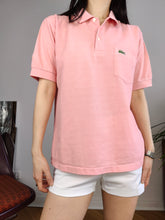 Load image into Gallery viewer, Vintage Lacoste polo shirt cotton pink peach orange short sleeve women S-M
