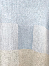 Load image into Gallery viewer, Vintage cotton mix blue knit knitted sweater light block pattern pullover jumper M