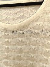 Load image into Gallery viewer, Vintage mohair cotton knit off white cream knitted sweater crochet pullover jumper S
