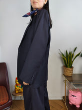 Load image into Gallery viewer, Vintage blazer jacket navy blue women unisex men M