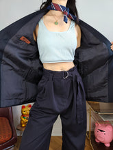 Load image into Gallery viewer, Vintage blazer jacket navy blue women unisex men M