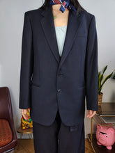 Load image into Gallery viewer, Vintage blazer jacket navy blue women unisex men M