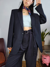 Load image into Gallery viewer, Vintage blazer jacket navy blue women unisex men M