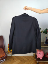 Load image into Gallery viewer, Vintage blazer jacket navy blue women unisex men M