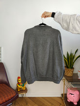 Load image into Gallery viewer, Vintage 90s sweatshirt USA college sport logo sweater pullover jumper grey quarter zip L-XL