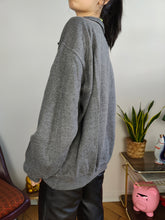 Load image into Gallery viewer, Vintage 90s sweatshirt USA college sport logo sweater pullover jumper grey quarter zip L-XL