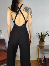 Load image into Gallery viewer, Vintage second hand swimsuit bathing swim wear body top embroidery high leg black embroidery S