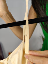 Load image into Gallery viewer, Vintage silk spaghetti strap top button up off white ecru beige M-L