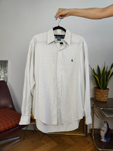 Load image into Gallery viewer, Vintage Ralph Lauren cotton shirt check checkered white button up long sleeve unisex men M 15 1/2