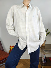 Load image into Gallery viewer, Vintage Ralph Lauren cotton shirt check checkered white button up long sleeve unisex men M 15 1/2