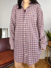 Load image into Gallery viewer, Vintage Ralph Lauren cotton shirt check checkered red blue white button up long sleeve unisex men L-XL