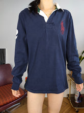 Load image into Gallery viewer, Vintage Ralph Lauren polo shirt long sleeve navy blue cotton number 2 sweater women M men S