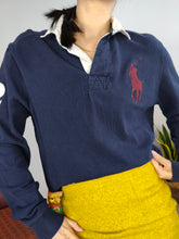 Load image into Gallery viewer, Vintage Ralph Lauren polo shirt long sleeve navy blue cotton number 2 sweater women M men S