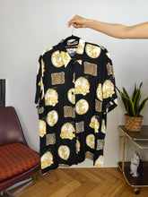 Load image into Gallery viewer, Vintage shirt print crazy pattern black palmtree pineapple animal wonen men unisex 50 XL