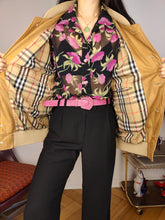 Load image into Gallery viewer, Vintage Burberry leather bomber jacket designer beige brown coat novacheck women men M-L