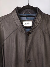 Load image into Gallery viewer, Vintage 100% leather bomber jacket black coat Christ unisex women men XL-XXL
