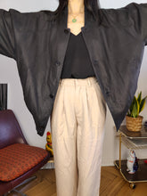 Load image into Gallery viewer, Vintage 100% leather bomber jacket black coat Christ unisex women men XL-XXL