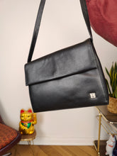 Load image into Gallery viewer, Vintage leather bag L.Ancora clutch black shoulder cross body