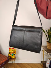 Load image into Gallery viewer, Vintage leather bag L.Ancora clutch black shoulder cross body