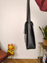 Load image into Gallery viewer, Vintage leather bag L.Ancora clutch black shoulder cross body